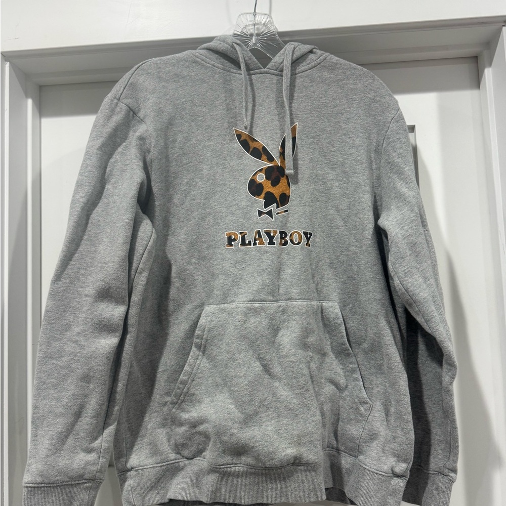 PLAYBOY Gray Hoodie with Logo